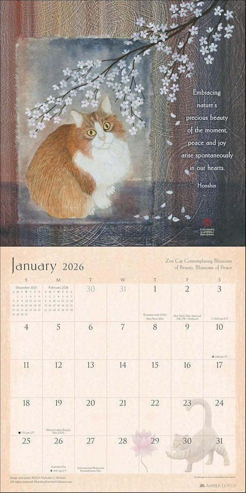 ZEN CAT 2026 WALL CALENDAR